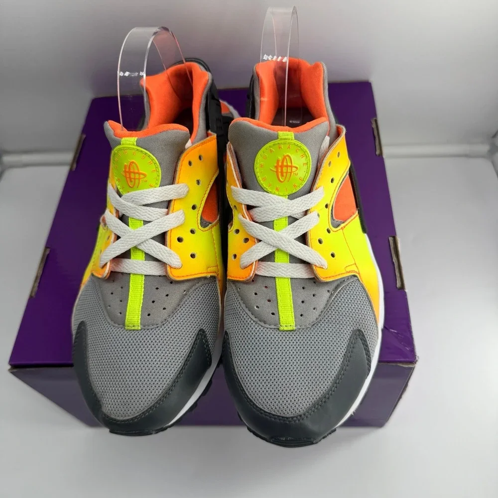 Nike Air Huarache Run Print GS Total Orange Dark Grey Volt 704943-800 Size 6.5Y